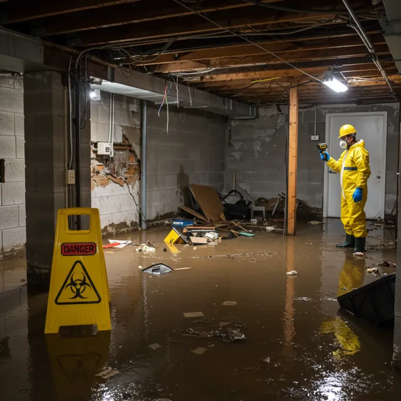 Flooded Basement Electrical Hazard in Eufaula, OK Property